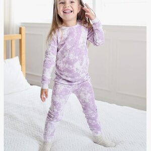 VAENAIT BABY Purple Tie-Dye Kids Pajama Set 3T 100 100% cotton
